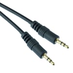 3.5mm Stereo Plug to Plug AUX Audio Cable Lead Gold Plated Suitable for Headphones, MP3's, Stereos (Length 0.5m)