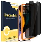 Unique Me [2 Pack Privacy Screen Protector Compatible with iPhone 12 Pro Max 6.7 Inch Tempered Glass, [Anti Voyeur] HD Clarity Anti-Fingerprint [U-Shaped Cutout]