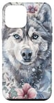 Coque pour iPhone 12 mini Husky de Sibérie Ornemental Aquarelle Loup Animal