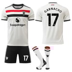 2024-2025 Manchester United Bortalag Barn Vuxen Fotbollströja Kit Nr.17 GARNACHO M