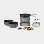 Trangia Spritkök 25 Large, 1000 W + 2 kittlar, 1 stekpanna i NS / Non Stick-teflon vindskydd HA hårdanodiserad aluminium kaffepanna griptång rem, T-Tenol (1 liter)