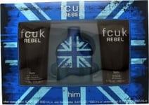 FCUK Rebel For Him Presentset 100ml EDT + 200ml Shower Gel + 200ml Aftershave Balm