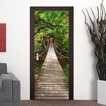 WALPLUS Porte panoramique Pont-levis Jungle Décoration murale Stickers muraux Salon Chambre d'enfant Restaurant Hôtel Café Bureau Décor amovible Stickers autocollants, Multicolore