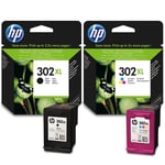 HP 302XL Black & Colour Genuine Ink Cartridges For DeskJet 2132 Inkjet Printer