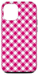 Coque pour iPhone 12/12 Pro Carreaux carrés à carreaux vichy rose
