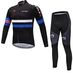 Raptor86 Sports Cycling Running Sports Moisture Wicking Tight Quick-Drying Outdoor Cycling Suit Suit, Long Sleeve Base Layer Compression Underwear Sweat Shirt Pantyhose Top And Hem Suit,XXXL