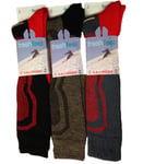 2x Pair Mens Ski Socks Extra Warm Hiking Cycling Winter Sports Long Thermal Boys