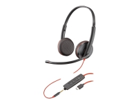 Poly Blackwire C3225 - 3200 Series - headset - på örat - kabelansluten - 3,5 mm kontakt, USB-C - ljudisolerande