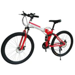 YHANS Mountain Bicycle 26In Full Suspension Mountain Bike Safe And Durable Riding Is Easier And More Comfortable Suitable for Cycling Enthusiasts, Office Workers,Red,21 speed