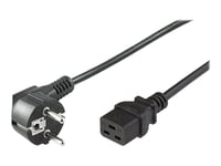 Microconnect - Strömkabel - Power Cee 7/7 (Hane) Vinklad Till Iec 60320 C19 Rak - Ac 250 V - 16 A - 3 M - Svart