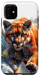 iPhone 11 realistic cougar walking scary mountain lion puma animal art Case
