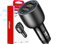 Billaddare 2X Usb-C + Usb-A 12V 24V 100W Amio-04371
