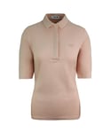 Lacoste Slim Fit Womens Peach Polo Shirt Cotton - Size 10 UK