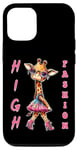 Coque pour iPhone 13 Haute couture drôle girafe pun haut couture glamour modèle