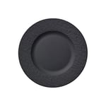 Villeroy & Boch Manufacture Rock 10-4239-2640-6 Assiette à petit-déjeuner, en porcelaine, noire, 22 cm