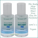 The Body Shop White Musk Eau De Parfum Free 2 x 15ml Total 30ml VEGAN NEW