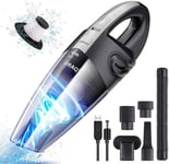 Handheld Vacuums, 120W 4500 Pa Powerful Vacuum Handheld Vacuum Cleaner with 2200mah Lithium Battery, Wet and Dry Portable Vacuum Cleaner for Cars, Pet Hair, Dust, Household,Black