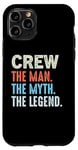 Coque pour iPhone 11 Pro CREW The Legend Name Personnalisé Cute Idea Homme Vintage Crew