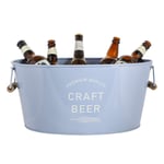 Galvanised Beer Bucket 11L Bottle Chiller Summer Party Tub Beverage Cooler (Blue)