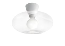 Cup 105 taklampe med glasskuppel 28 cm - Hvit/Klart glass
