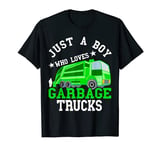 Just A Boy Who Loves Garbage Trucks Recycling Trash Truck T-Shirt