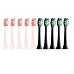 Sonic elektrisk tandbørste udskiftningsbørstehoveder, støvsuger bløde DuPont-børster, ingen metal design, 5Sorte5Hvide