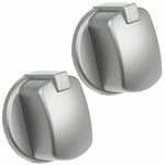 Gas Switch Knob for INDESIT FIM53K.AIX-T FIM53K.AIXGB Oven Hob Silver Inox x 2