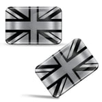 Biomar Labs® 2 x Sticker 3D Domed Gel Silicone Silver Stickers England UK Flag Car Motorcycle Bicycle Window Door PC Mobile Phone Tablet Laptop F 126