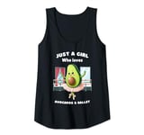 Womens Just a Girl Who Loves Avocado and Ballet Dance, Funny Women Tank Top