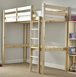 STRICTLY BEDS&BUNKS Icarus High Sleeper Loft Bunk Bed including Sprung Mattress (15 cm), 3ft Single