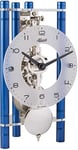Hermle Horloge de Table en Forme de Squelette avec piliers en Aluminium anodisé – Triangle 23025-Q70721 – Cadran arabique en Verre Bleu, Usine nickelée