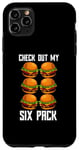 Coque pour iPhone 11 Pro Max Chemise de gym humoristique « Check Out My Six Pack Burger »