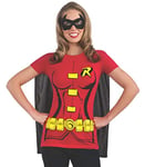 Rubie's DC Comic Ensemble T-shirt Robin officiel pour adulte avec t-shirt cape et masque pour les yeux Taille M