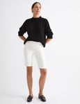 Womens White Shorts - Summer - Cotton - Mid Thigh - Mid Waist - Denim | KATIES