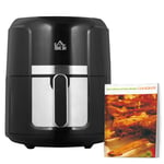HOMCOM Air Fryer 1300W 4L with Rapid Air Circulation Timer and Nonstick Basket