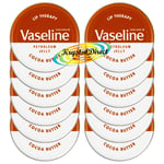 12x Vaseline Lip Balm Therapy Petroleum Jelly Cocoa Butter 20g Travel Size Pot