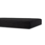 Lakan till barnvagn - 36x98 cm - Svarta Formsydda lakan - 100% bomull - Formsydda lakan till barnvagnsmadrass