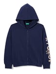 United Colors of Benetton Girl's Jacket W/CAPP M/L 3J68C5019 Long Sleeve Hoodie, Dark Blue 252, XL