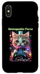 Coque pour iPhone X/XS Force inarrêtable : jeu de bébé chat avec boisson boba