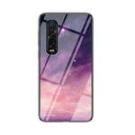 BeyondTop Multicolor Case for Oppo Find X2 Pro Case Gradient Clear Tempered Glass Cover Case Compatible with Oppo Find X2 Pro (Fantasy Starry)