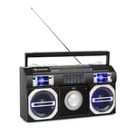 Oldschool Lecteur CD rétro Bluetooth USB MP3 FM antenne batterie noir