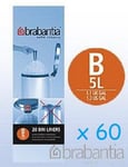 60 (3 rolls) Genuine Brabantia Type B 5L 5 Litre Bin Liner Bags Pedal Bin