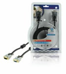 HQ VGA Extension Monitor PC LCD Cable VGA Male to Female 1.80m Dark Grey