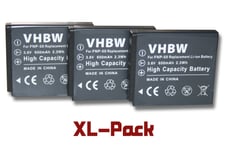 3x vhbw caméra batterie SET pour Pentax Q, Q10 comme Pentax D-Li68, D-Li122.