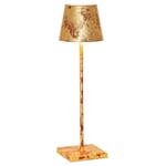Lampe de table led Poldina Pro Red Gold Leaf Craquelè rechargeable et dimmable