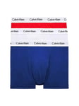 Calvin Klein Men's Trunk 3pk Trunk, White/Red Ginger/Pyro Blue, L