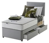 Silentnight Middleton Single Memory 2 Drawer Divan Bed- Grey