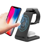 You's Auto Wireless Charger, 3 in 1 Wireless Fast Charging Station Stand Dock for iPhone 8/X/XS/XR/11/11 Pro,iWatch Series 5/4/3/2/1, AirPods, Fast Charging Temperature Control (Black)