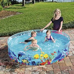 H.aetn Round PVC Swimming Pool,Creative Paddling Pools For Baby Kids Adults,Portable Large Above Ground Pool,Garden Backyard Kiddie Pools Blue 122x25cm