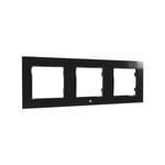 Wall Frame 3 Noir, Plaque de finition 3 postes pour interrupteur Wall Switch - Shelly